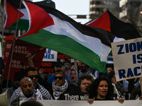 EDMONTON, CANADA - APRIL 14:
Members of the Palestinian diaspora supported by local activists, during the 'Stop Genocide Now' rally, marchin...