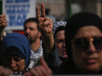 EDMONTON, CANADA - APRIL 14:
Members of the Palestinian diaspora supported by local activists, during the 'Stop Genocide Now' rally, marchin...