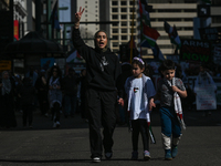 EDMONTON, CANADA - APRIL 14:
Members of the Palestinian diaspora supported by local activists, during the 'Stop Genocide Now' rally, marchin...