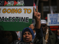 EDMONTON, CANADA - APRIL 14:
Members of the Palestinian diaspora supported by local activists, during the 'Stop Genocide Now' rally, marchin...