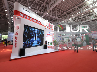 Citizens are visiting the exhibition area of the 61st China Higher Education Expo in Fuzhou, Fujian Province, China, on April 15, 2024. (