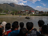 A rescue operation is continuing near the incident site in Gundbal, Srinagar, Jammu and Kashmir, India, on April 16, 2024. At least six pers...