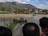 A rescue operation is continuing near the incident site in Gundbal, Srinagar, Jammu and Kashmir, India, on April 16, 2024. At least six pers...