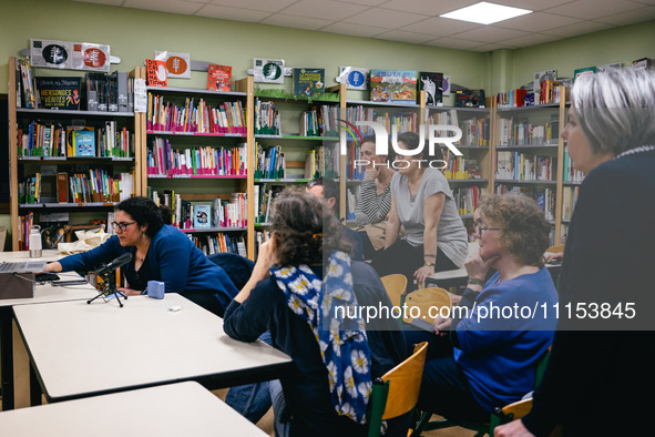 In Rennes, France, on April 16, 2024, several dozen parents are occupying the College d'Echange in protest against the 'choc des savoirs'. T...