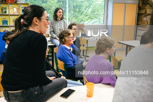 In Rennes, France, on April 16, 2024, protesters are occupying the College d'Echange in opposition to the 'choc des savoirs', with EELV coun...