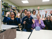 In Rennes, France, on April 16, 2024, several dozen parents are occupying the College d'Echange in protest against the 'choc des savoirs'. T...