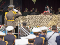 Iranian President Ebrahim Raisi (3rd R) is attending a military parade to mark Iran's Army Day anniversary at an Army military base in Tehra...