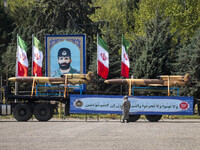 A truck is carrying Iranian-made Unmanned Aerial Vehicles (UAVs) during a military parade marking the anniversary of Iran's Army Day at an A...