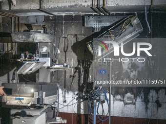 A view of the damage is seen after a fire broke out inside the intensive care unit of the Dhaka Shishu (Children) Hospital in Dhaka, Banglad...