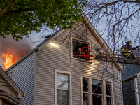  	The Chicago Fire Department is battling a significant 2-11 alarm blaze at 2837 North Christiana Avenue in Chicago, Illinois, on April 19,...