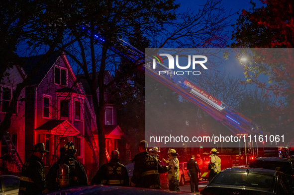  	The Chicago Fire Department is battling a significant 2-11 alarm blaze at 2837 North Christiana Avenue in Chicago, Illinois, on April 19,...