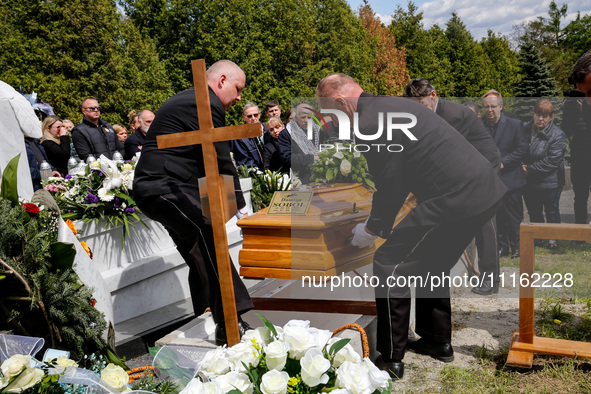 he body of  Damian Sobol, a volunteer for World Central Kitchen, who was killed in an Israeli attack on Gaza Strip, while delivering humanit...