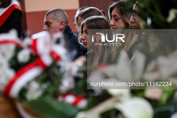 Family and friends attend a funeral of Damian Sobol, a volunteer for World Central Kitchen, who was killed in an Israeli attack on Gaza Stri...