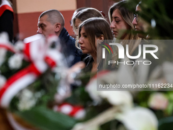 Family and friends attend a funeral of Damian Sobol, a volunteer for World Central Kitchen, who was killed in an Israeli attack on Gaza Stri...