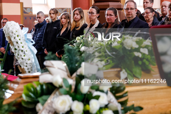 Family and friends attend a funeral of Damian Sobol, a volunteer for World Central Kitchen, who was killed in an Israeli attack on Gaza Stri...