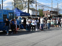 Attendees are lining up at the glazed and confused donut truck on Saturday afternoon at the Cannapalooza for 420, a celebration for weed con...