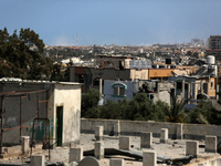 A general view is showing the rubble of destroyed buildings in Al-Zahra on the southern outskirts of Gaza City, on April 21, 2024, amid ongo...