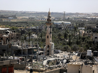 A general view is showing the rubble of destroyed buildings in Al-Zahra on the southern outskirts of Gaza City, on April 21, 2024, amid ongo...