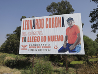 A view of political propaganda is seen in the Chalco-Xico Lake area, State of Mexico, on World Earth Day. The United Nations declared April...