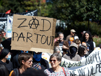 Several thousand people are demonstrating in the streets of Toulouse, France, on April 21, 2024, against the controversial A69 highway betwe...