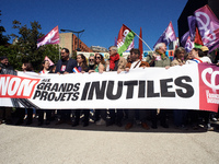 Several thousand people are demonstrating in the streets of Toulouse, France, on April 21, 2024, against the controversial A69 highway betwe...