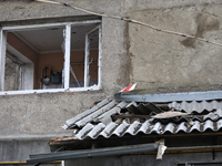 A building is being damaged by a Russian missile attack in the Odesa region, southern Ukraine, on April 21, 2024. According to reports, the...