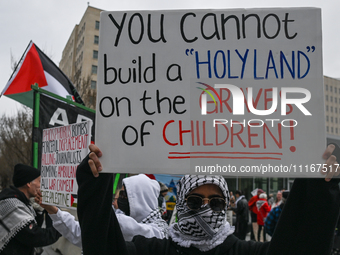 EDMONTON, CANADA - APRIL 21:
Members of the Palestinian diaspora supported by local activists, during the 'March For Gaza' rally, at Violet...