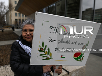 EDMONTON, CANADA - APRIL 21:
Members of the Palestinian diaspora supported by local activists, during the 'March For Gaza' rally, at Violet...