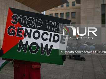 EDMONTON, CANADA - APRIL 21:
Members of the Palestinian diaspora and their supporters gather for a Dhuhr (midday) prayer at Violet King Henr...