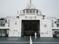 The deck of the Peace Ark is on display during the Open Ship Day in Shanghai, China, on April 23, 2024. (