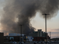 EDMONTON, CANADA - APRIL 22:
A massive fire is occurring in Edmonton's Blatchford neighbourhood, on April 22, 2024, in Edmonton, Alberta, Ca...