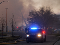 EDMONTON, CANADA - APRIL 22:
Emergency services at the scene as firefighters relentlessly combat flames that tore through Edmonton's histori...