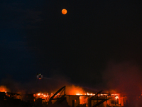 EDMONTON, CANADA - APRIL 22:
Flames tore through Edmonton's historic Hangar 11 on Monday evening, on April 22, 2024, in Edmonton, Alberta, C...