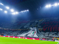 The atmosphere is electric at the San Siro Stadium during the match between AC Milan and FC Internazionale for Serie A at Giuseppe Meazza St...