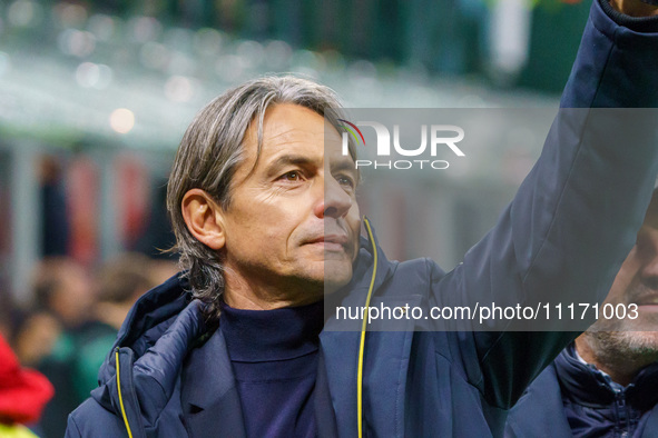 Filippo Inzaghi is seen here during the AC Milan versus FC Internazionale Serie A match at Giuseppe Meazza Stadium in Milan, Italy, on April...