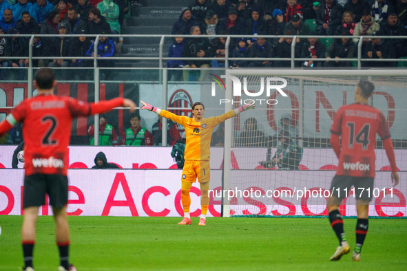 Yann Sommer is playing during the AC Milan versus FC Internazionale Serie A match at Giuseppe Meazza Stadium in Milan, Italy, on April 22, 2...