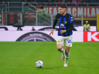 Alessandro Bastoni is playing during the AC Milan versus FC Internazionale Serie A match at Giuseppe Meazza Stadium in Milan, Italy, on Apri...