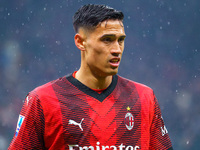 Tijjani Reijnders is playing in the match between AC Milan and FC Internazionale for Serie A at Giuseppe Meazza Stadium in Milan, Italy, on...