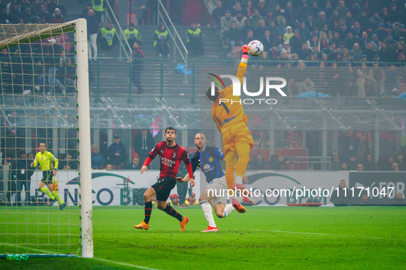 Yann Sommer is playing during the AC Milan versus FC Internazionale Serie A match at Giuseppe Meazza Stadium in Milan, Italy, on April 22, 2...