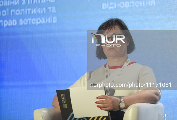 Nataliia Kozlovska, the Deputy Minister of Development of Communities, Territories, and Infrastructure of Ukraine, is seen attending the for...