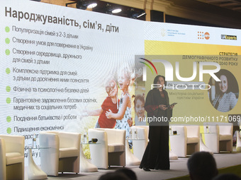 Minister of Social Policy of Ukraine Oksana Zholnovych is participating in the forum ''Demographic Future of Ukraine'' in Kyiv, Ukraine, on...