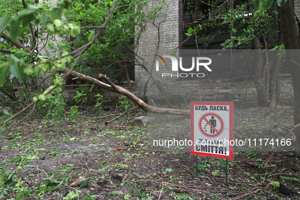 The aftermath of a Russian missile attack is being pictured in the Shevchenkivskyi district, Kharkiv, Ukraine, on April 24, 2024. 