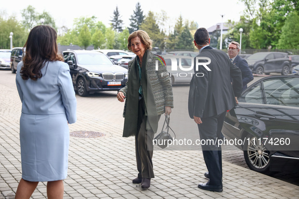 Queen Sofia of Spain attends the 36th Global Conference of Alzheimer's Disease Internationa Krakow, Poland on April 24, 2024. The ADI confer...