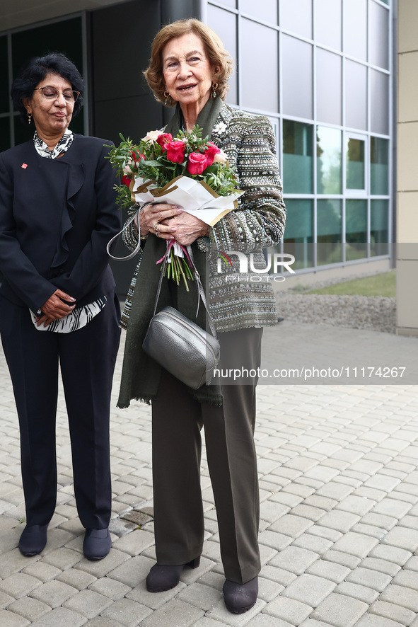 Queen Sofia of Spain attends the 36th Global Conference of Alzheimer's Disease Internationa Krakow, Poland on April 24, 2024. The ADI confer...