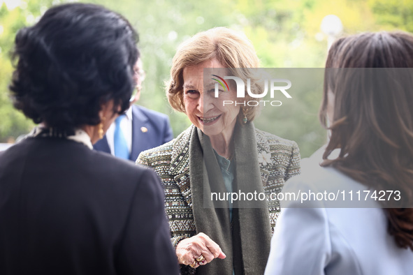 Queen Sofia of Spain attends the 36th Global Conference of Alzheimer's Disease Internationa Krakow, Poland on April 24, 2024. The ADI confer...