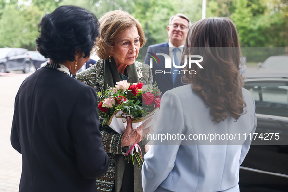 Queen Sofia of Spain attends the 36th Global Conference of Alzheimer's Disease Internationa Krakow, Poland on April 24, 2024. The ADI confer...