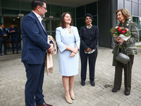 Queen Sofia of Spain and Paola Barbarino attend the 36th Global Conference of Alzheimer's Disease Internationa Krakow, Poland on April 24, 2...