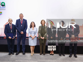 Queen Sofia of Spain, HRH Princess Muna Al Hussein of Jordan, Paola Barbarino, Wojciech Konieczny and Zbigniew Tomczak pose for a family pho...