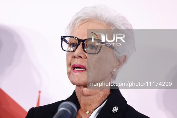 HRH Princess Muna Al Hussein of Jordan attends the opening ceremony of the 36th Global Conference of Alzheimer's Disease Internationa Krakow...