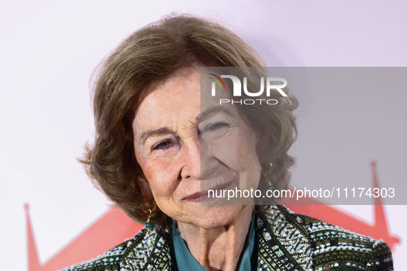 Queen Sofia of Spain attends the opening ceremony of the 36th Global Conference of Alzheimer's Disease Internationa Krakow, Poland on April...